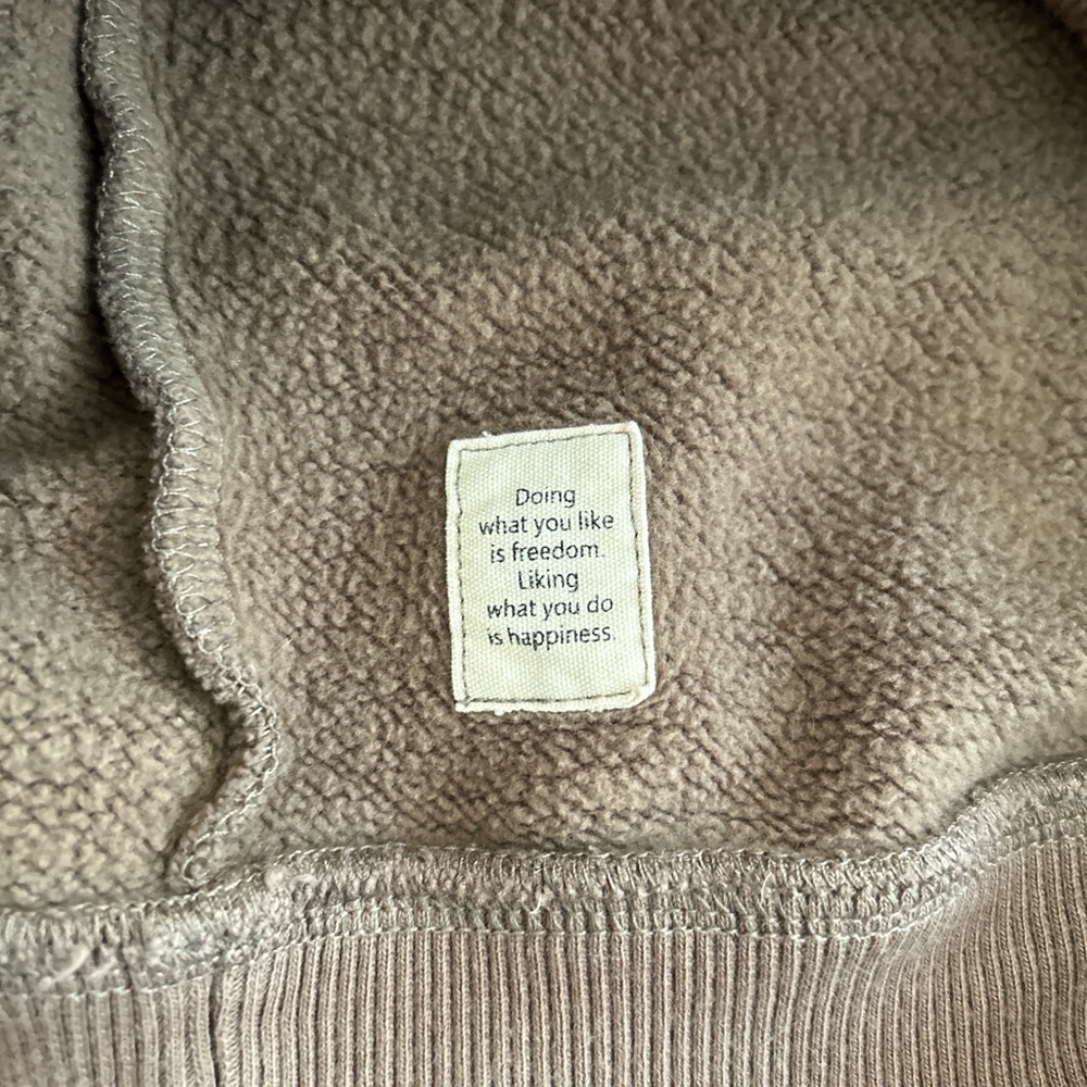 Vuori Full Zip Hoodie Brown Large 22.5x28 Organic Cotton Fleece - Picture 6 of 6